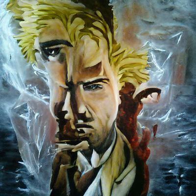 John Constantine Portrait in Acrylic Style