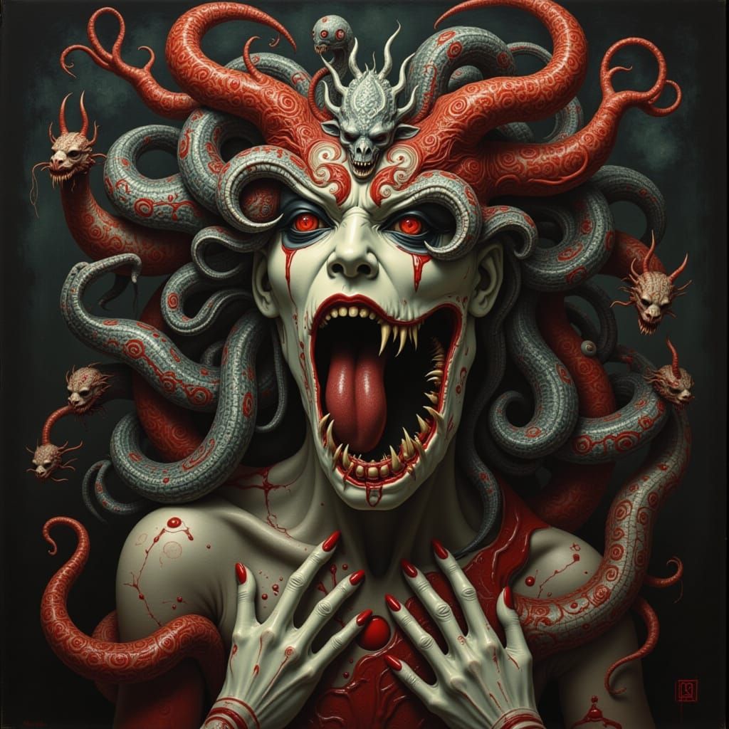 Medusa: Serpent Crowned Gorgon in Mythic Fantasy Style