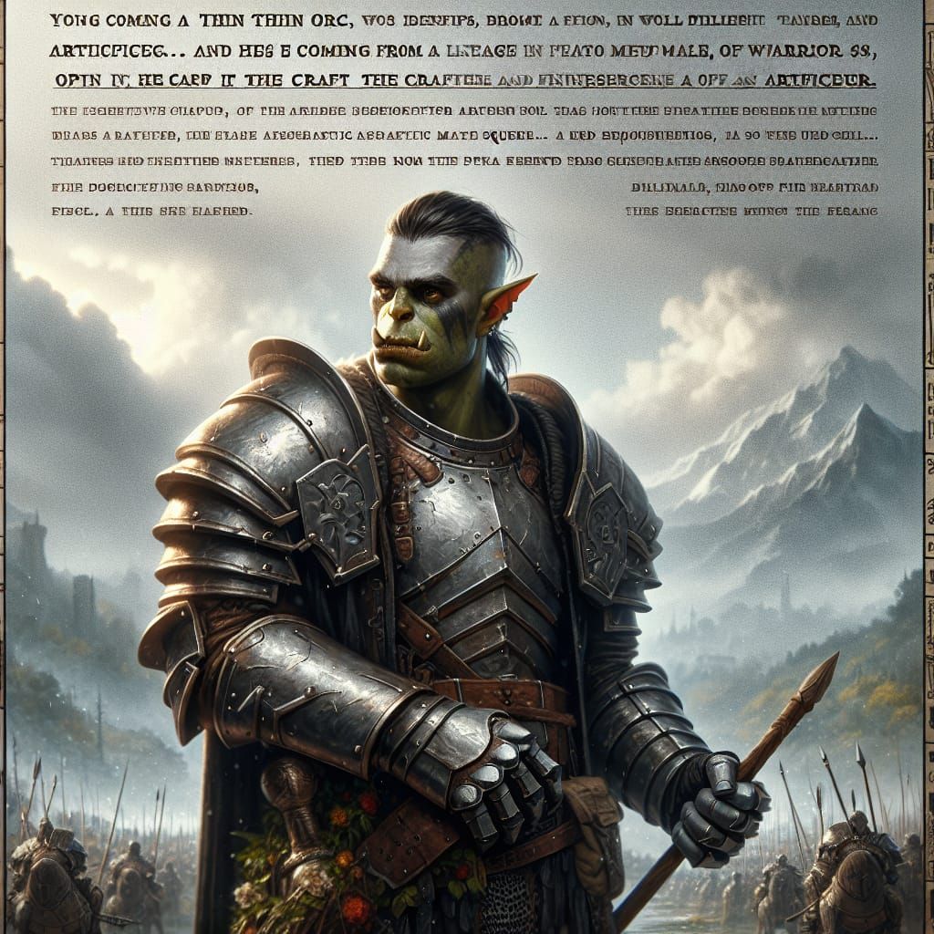 Orc Artificer in Armor: Cinematic Digital Painting