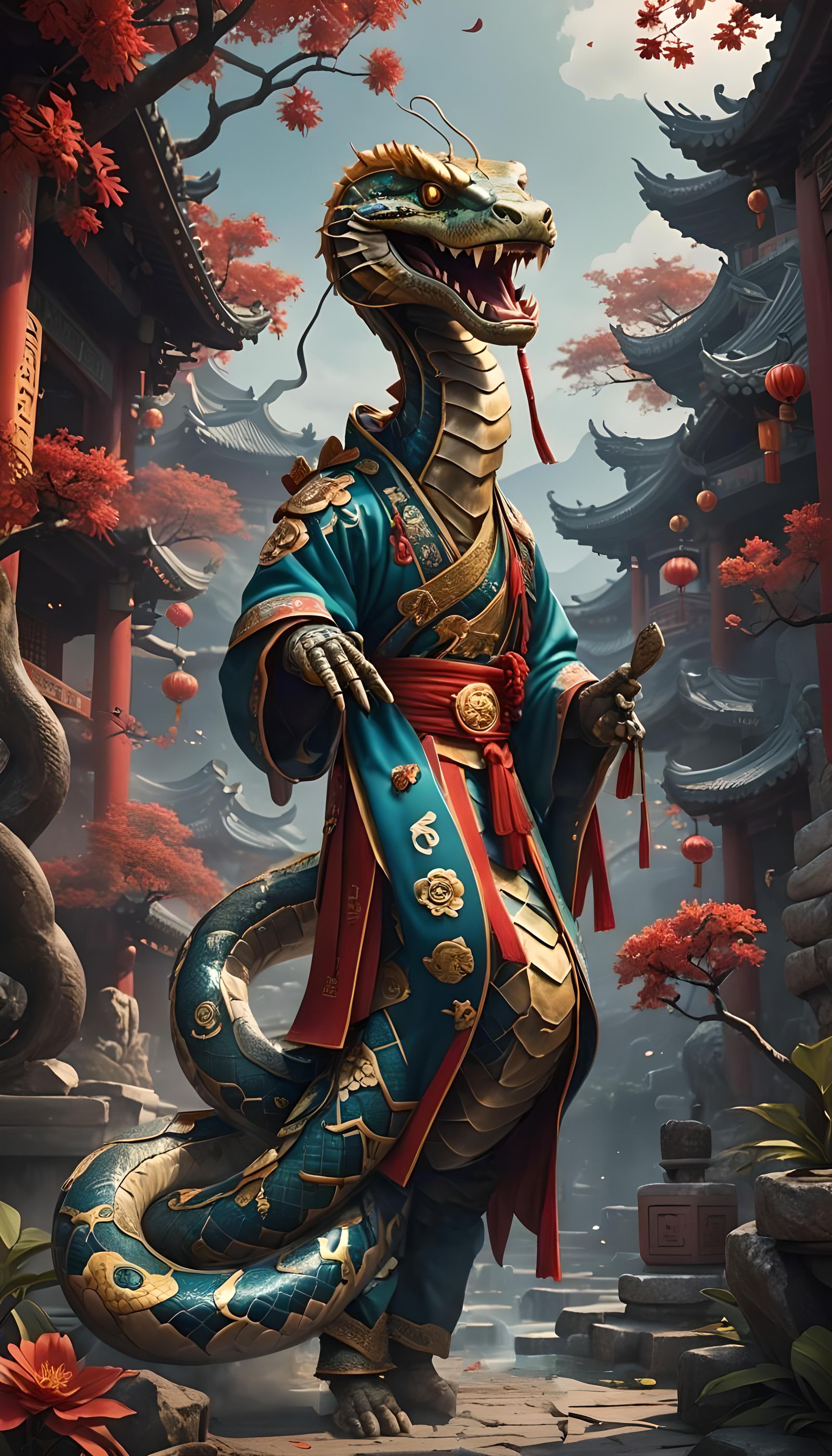 Chinese Zodiac Snake in Costume