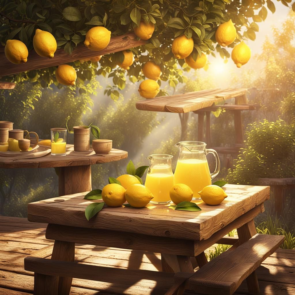 Golden Light on Lemon Juice: Matte Painting