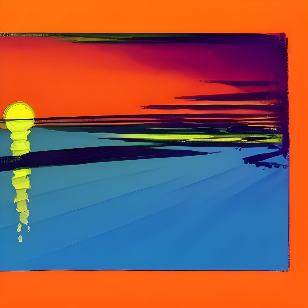 Sunset over the bay color gradient orange and teal deep color monochromatic split-complementary colors triadic colors ye...