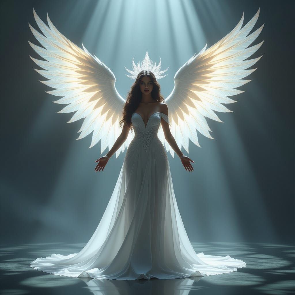 Ethereal Deva in Dramatic Chiaroscuro Lighting