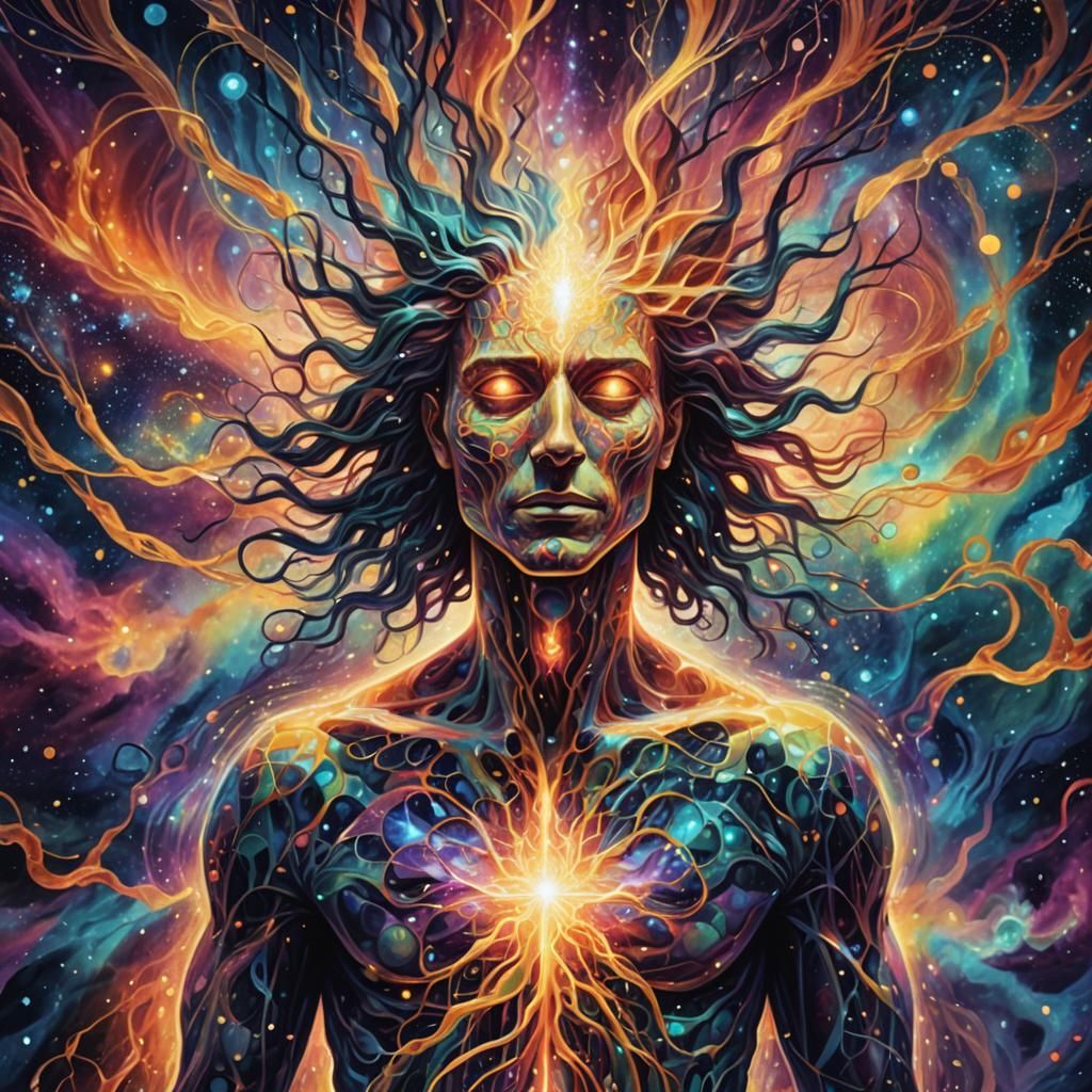 Ethereal Matrix: Surrealist Astral Art in Vivid Colors