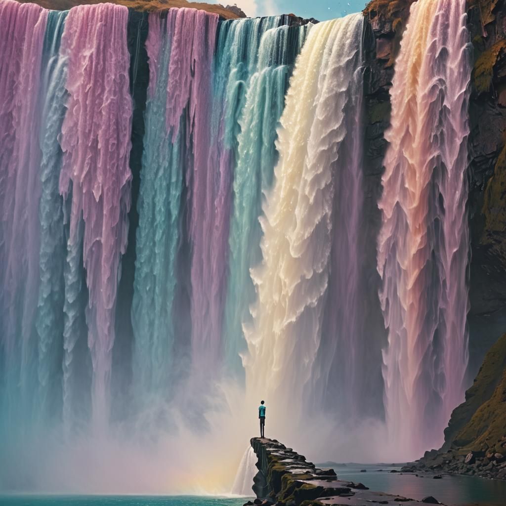 Inverted Waterfall in Surreal Dreamscape