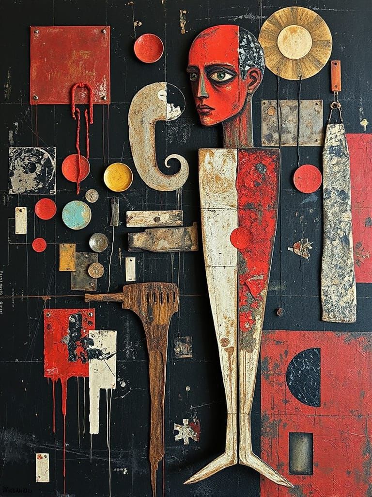 Abstract Painting in Style of Ernst and Dix