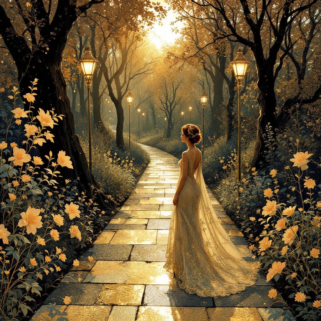 Art Nouveau Byzantine Light with Jewel Tones