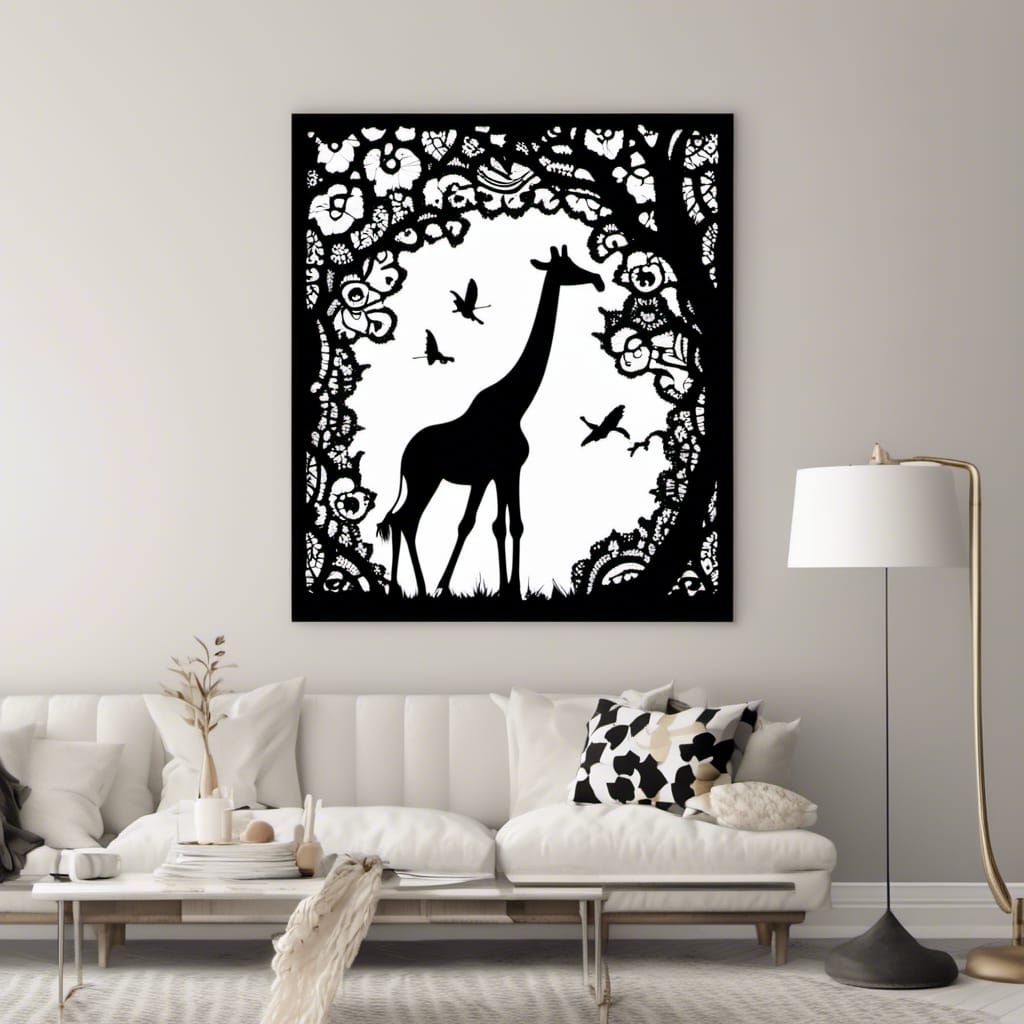 Lace Giraffe Silhouette