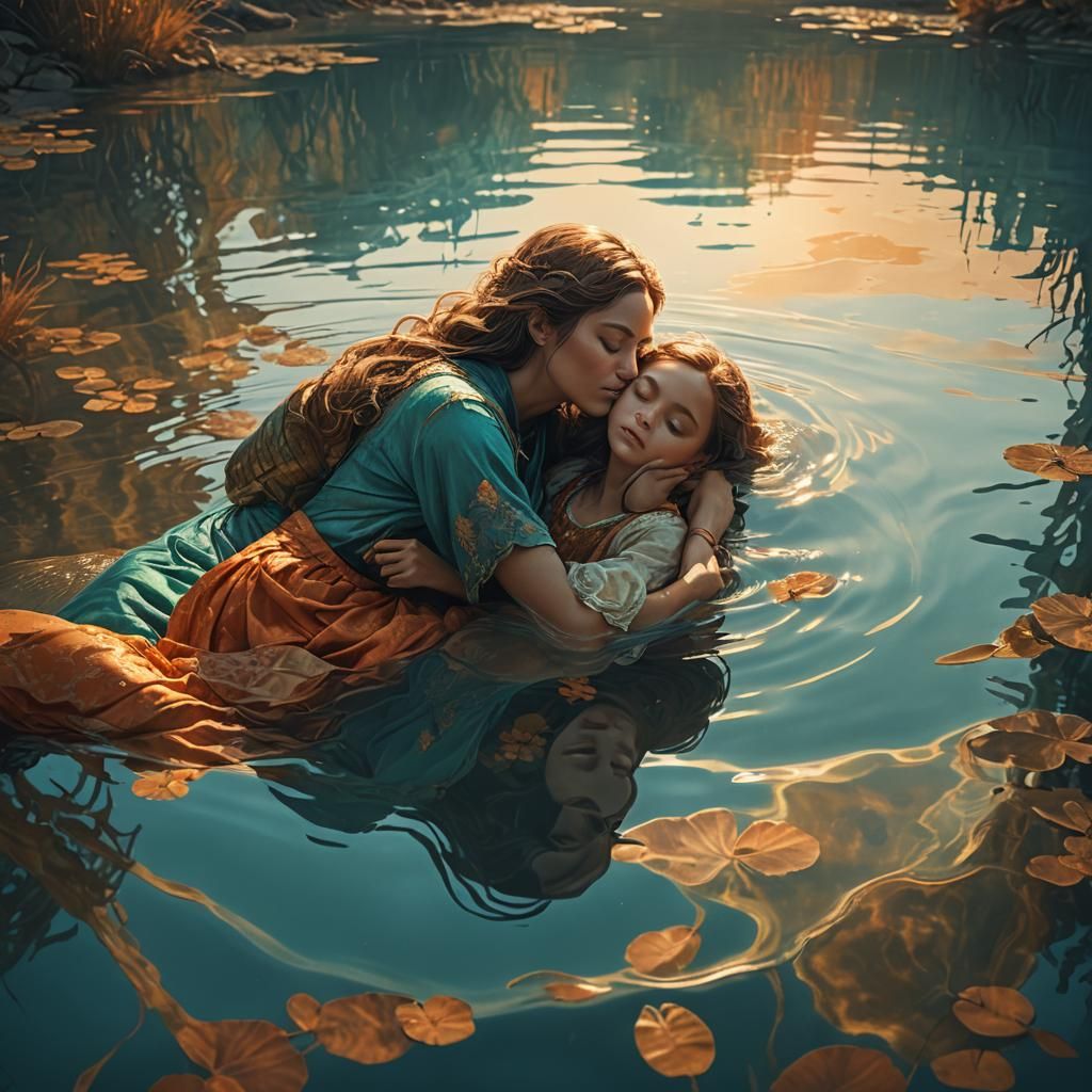 Girl Sleeping: Fantasy Matte Painting in Warm Colors