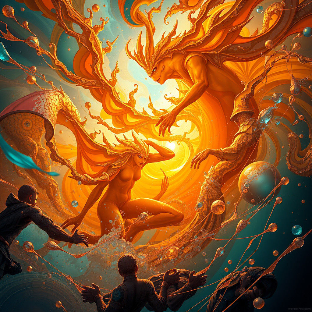 Mesmerizing Splash Art in Art Nouveau Style