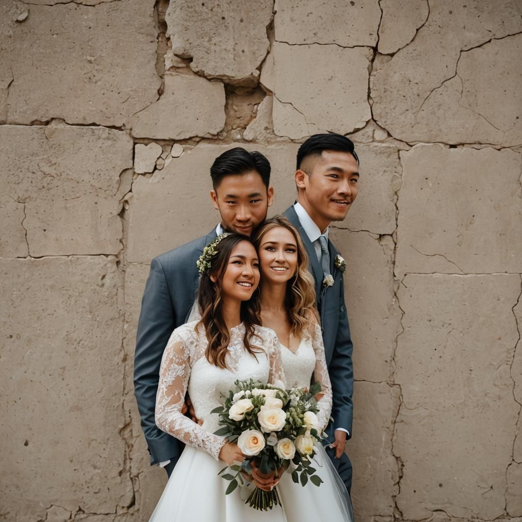 Classic Wedding Photo of Bride and Groom