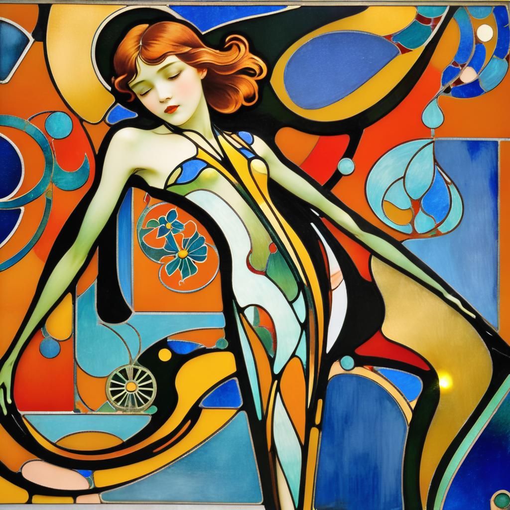 Elegant Jugendstil Design in Art Nouveau Style