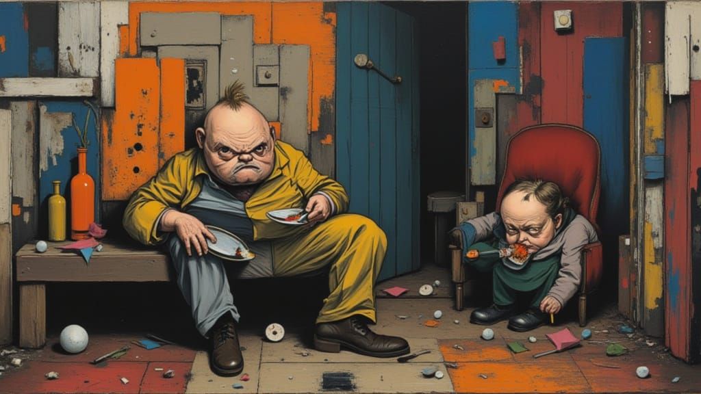 Comical Captain Clack Eats Humble Pie in Bizarre Room