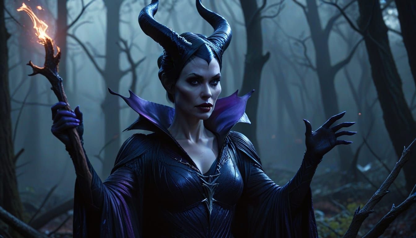 Sinister Maleficent Portrait in Fantasy Style