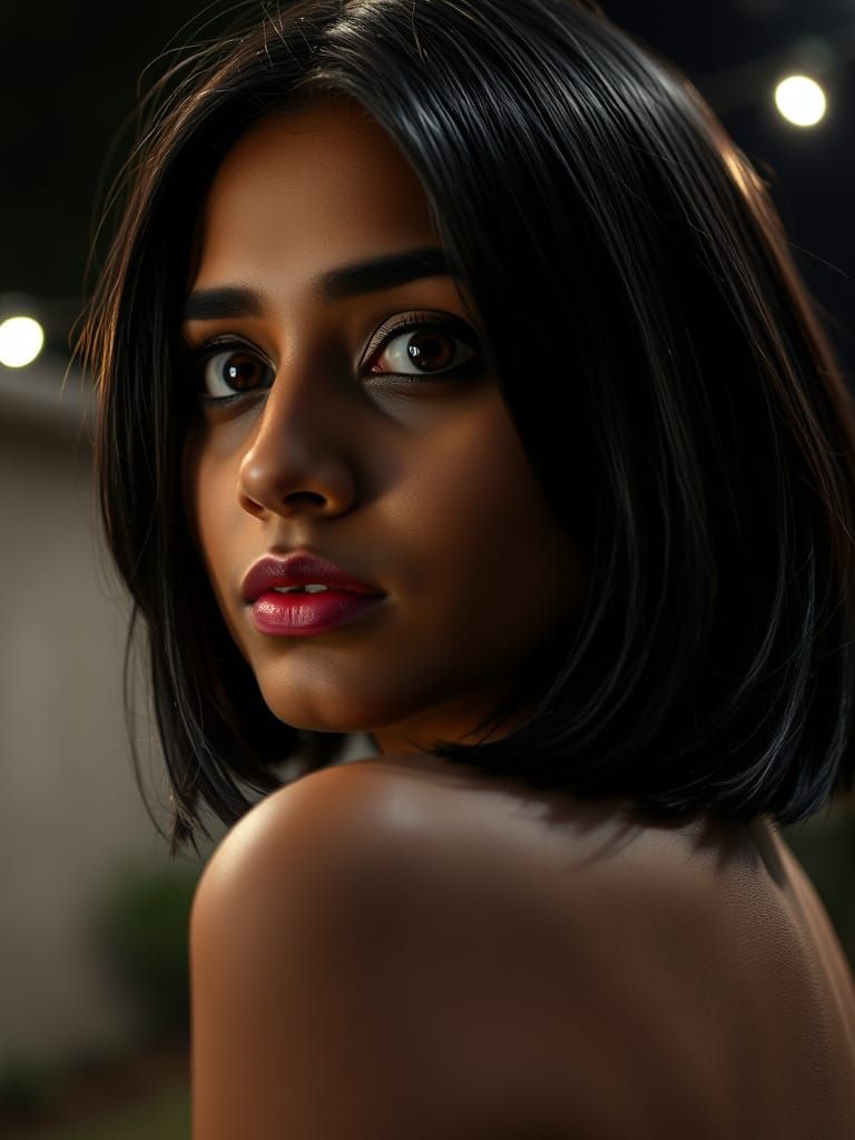 Sensual Pakistani Woman at Night