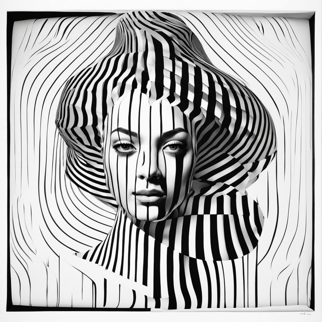 Optical Illusion: Woman in Swirling Vortex