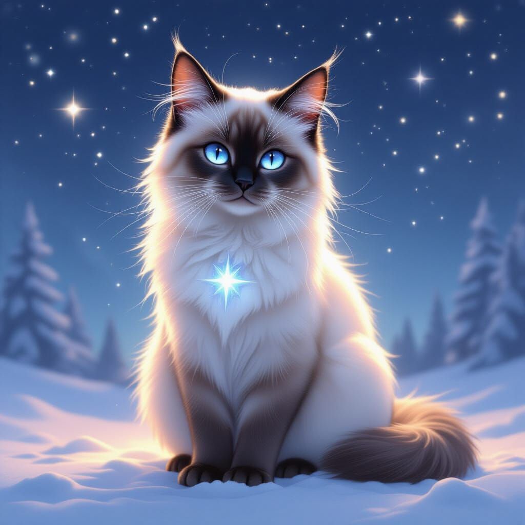 Ethereal StarClan Cat in Dreamscape Concept Art