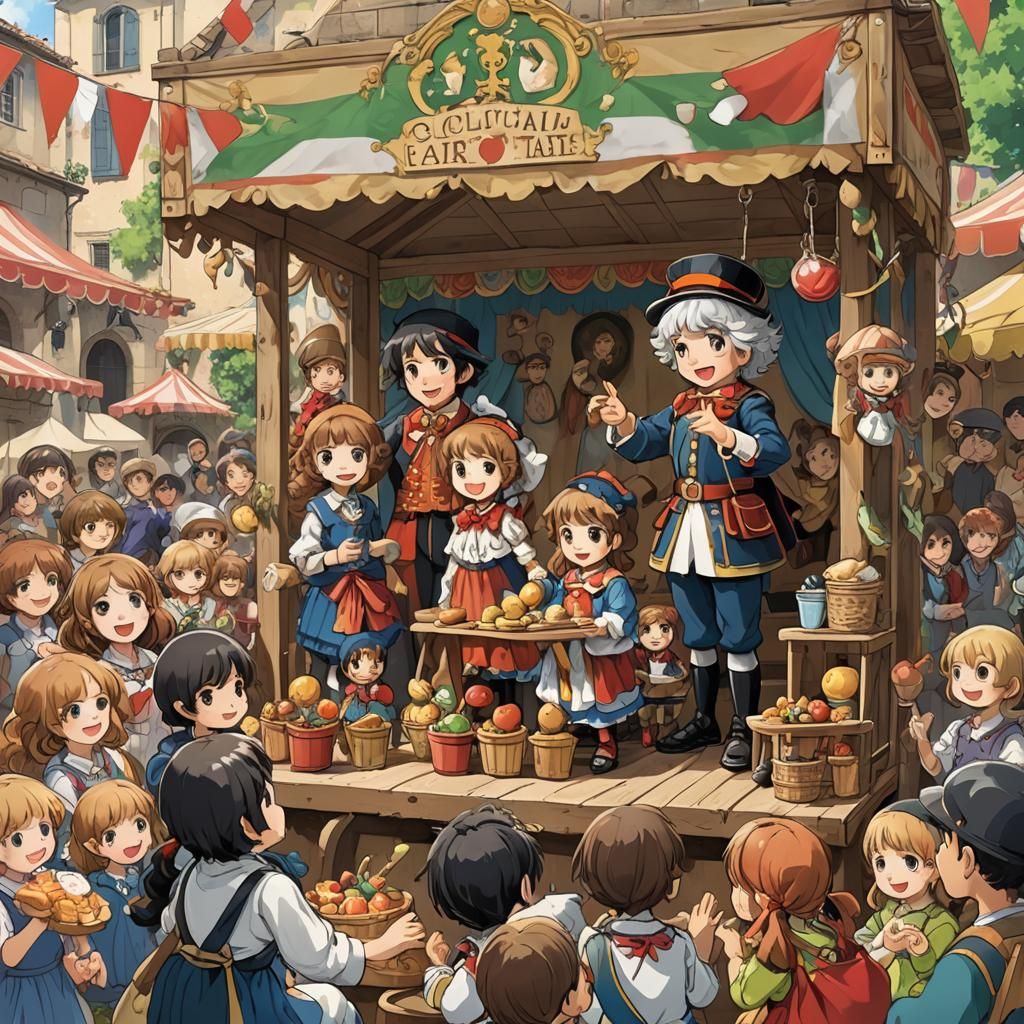 Sicilian Puppets Entertain at Italian Fair, Anime Style