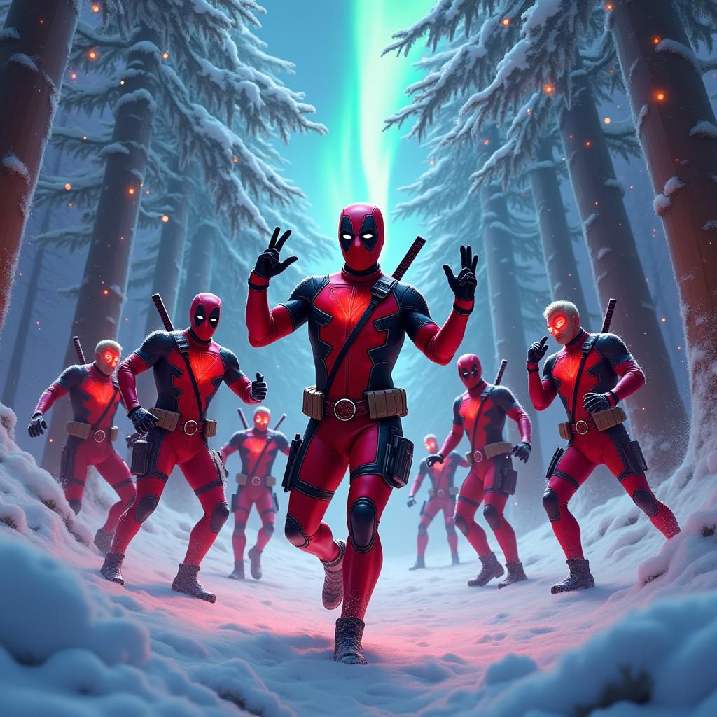 Deadpool and NSYNC Dance in a Mystical Forest