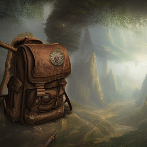 Rustic Adventure Backpack with Travel Map