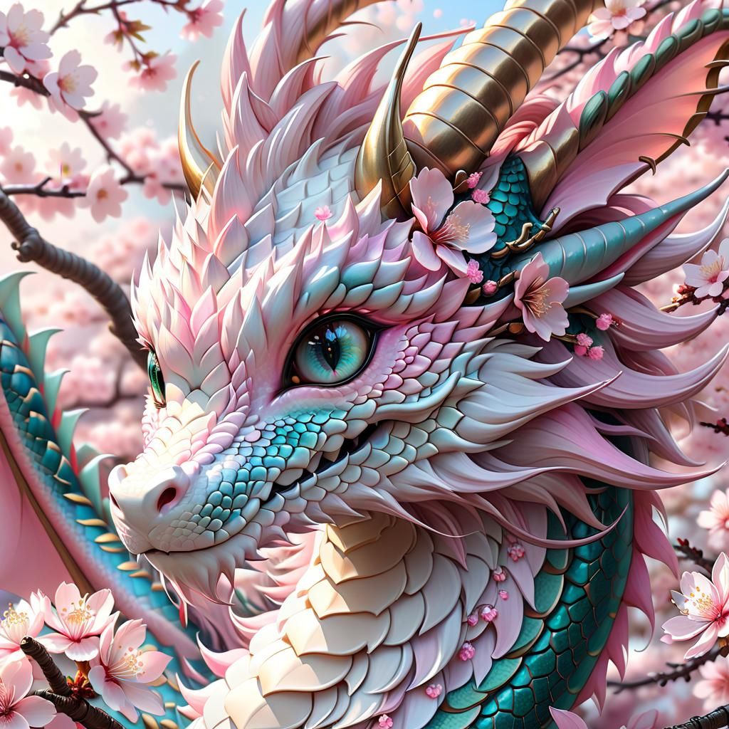 Sakura Dragon Portrait in Anime Style
