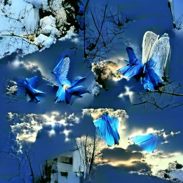 Angels Open the Sky Revealing Night