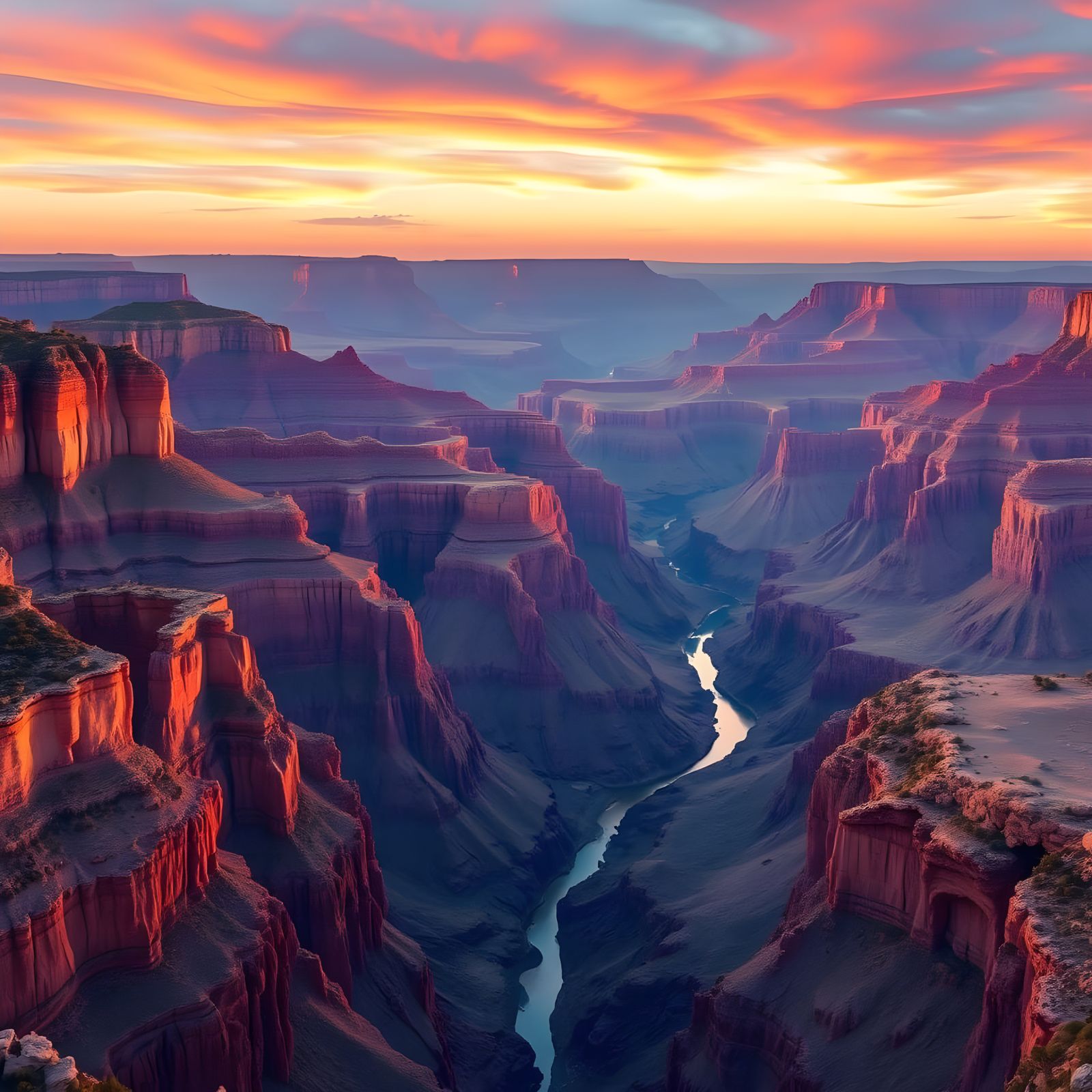 Grand Canyon Sunset Landscape in Concept Art Style