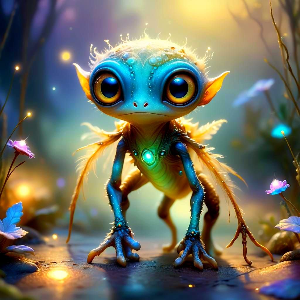 Cute Alien with Big Innocent Eyes