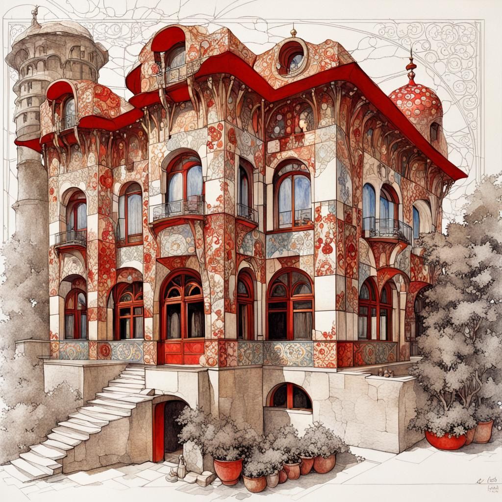 Eclectic Architecture in Art Nouveau Style