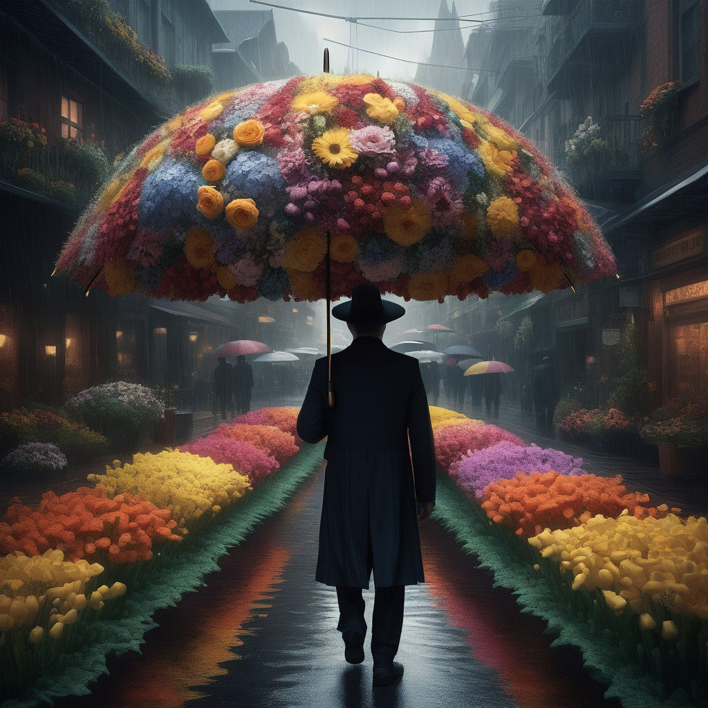 Stunning Floral Umbrella in Epic Digital Art