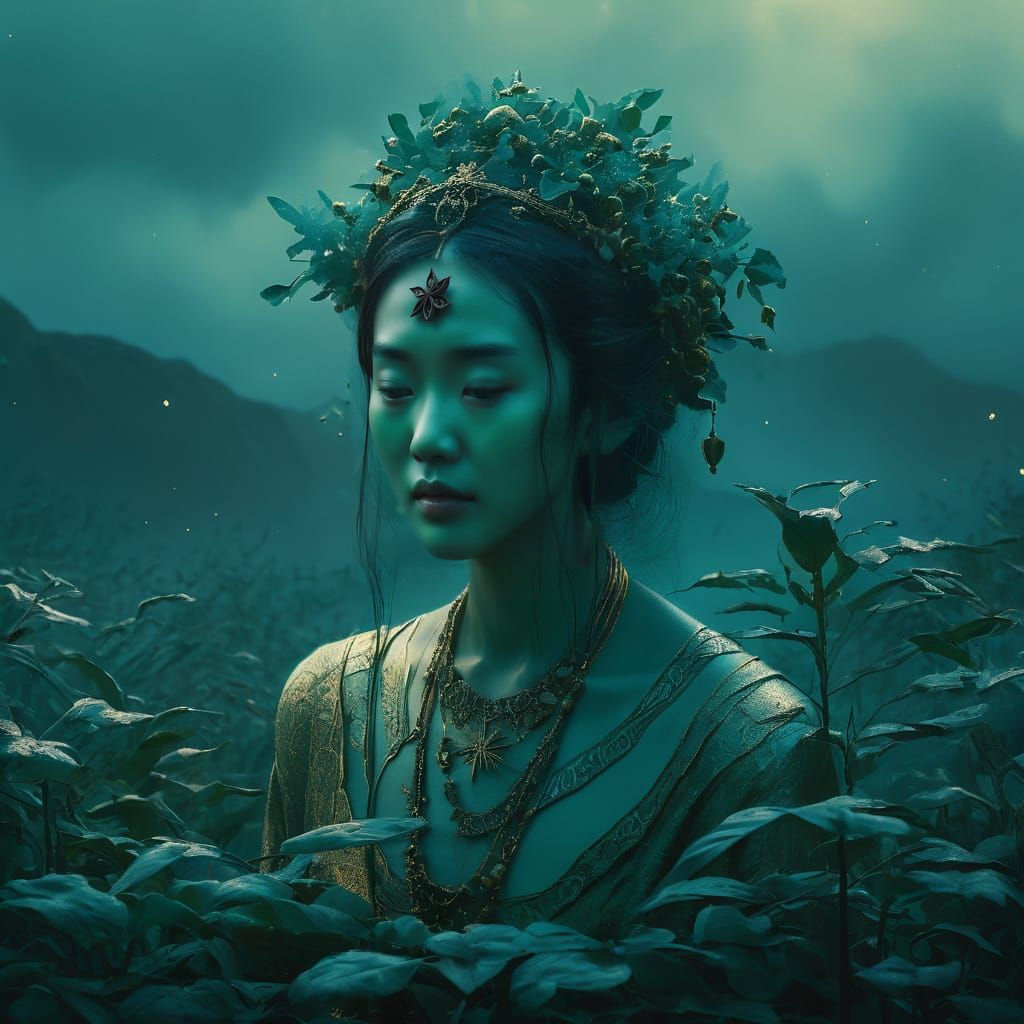 Osmanthe Kodoshan is mystical. Star anise – ethereal oil, spicy, fresh,  
meltingly aromatic.  

Jade rods, bamboo bridg...