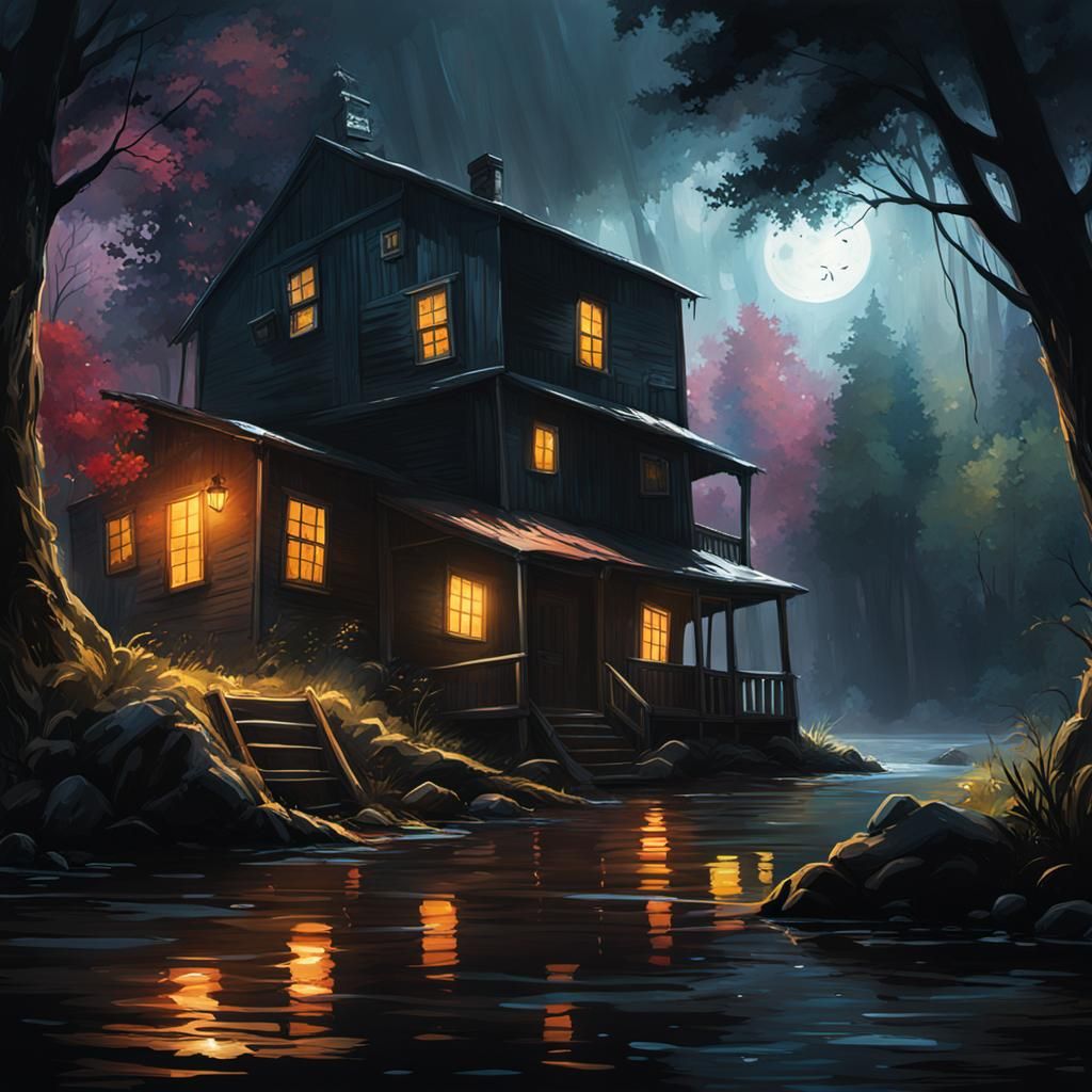 Realistic background for the movie Friday the 13th