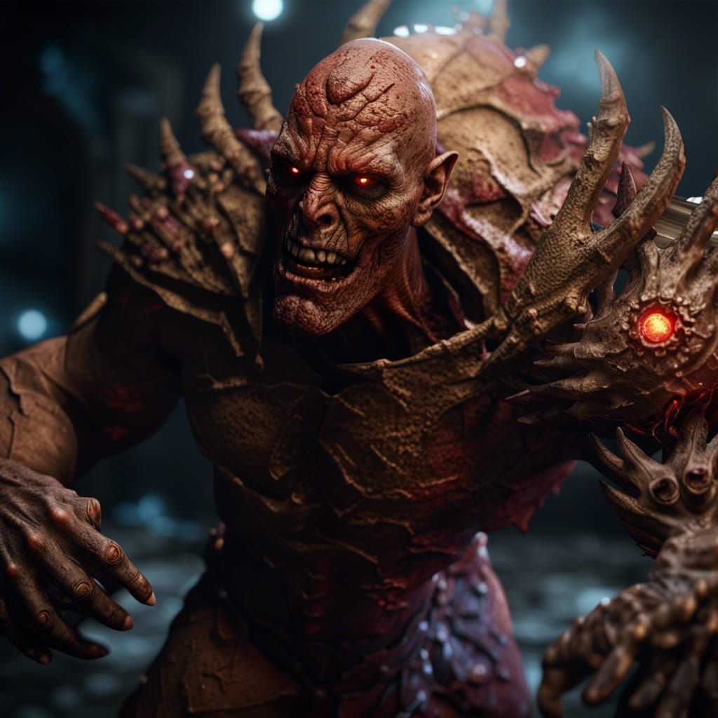 Hyperdetailed Flesh Golem in Dark Fantasy Style