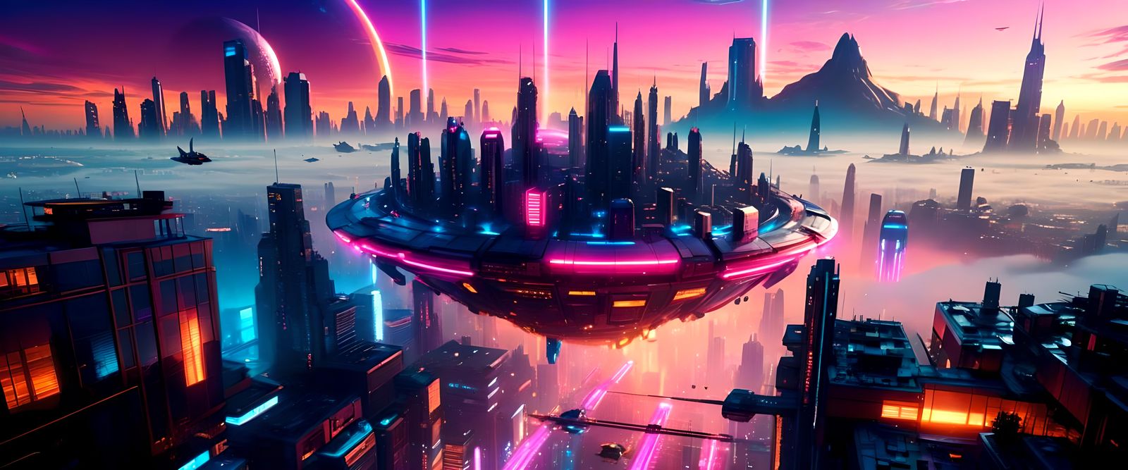 Futuristic Cityscape with Advanced Technology