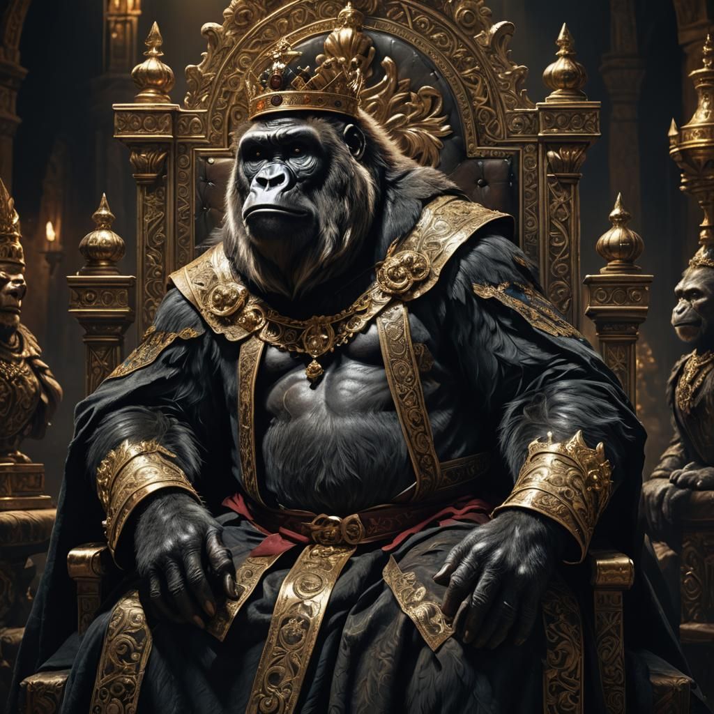 Gorilla Emperor in Baroque Style