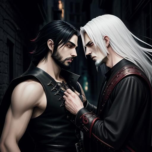 Vampire Kiss in Dark Fantasy Anime Style