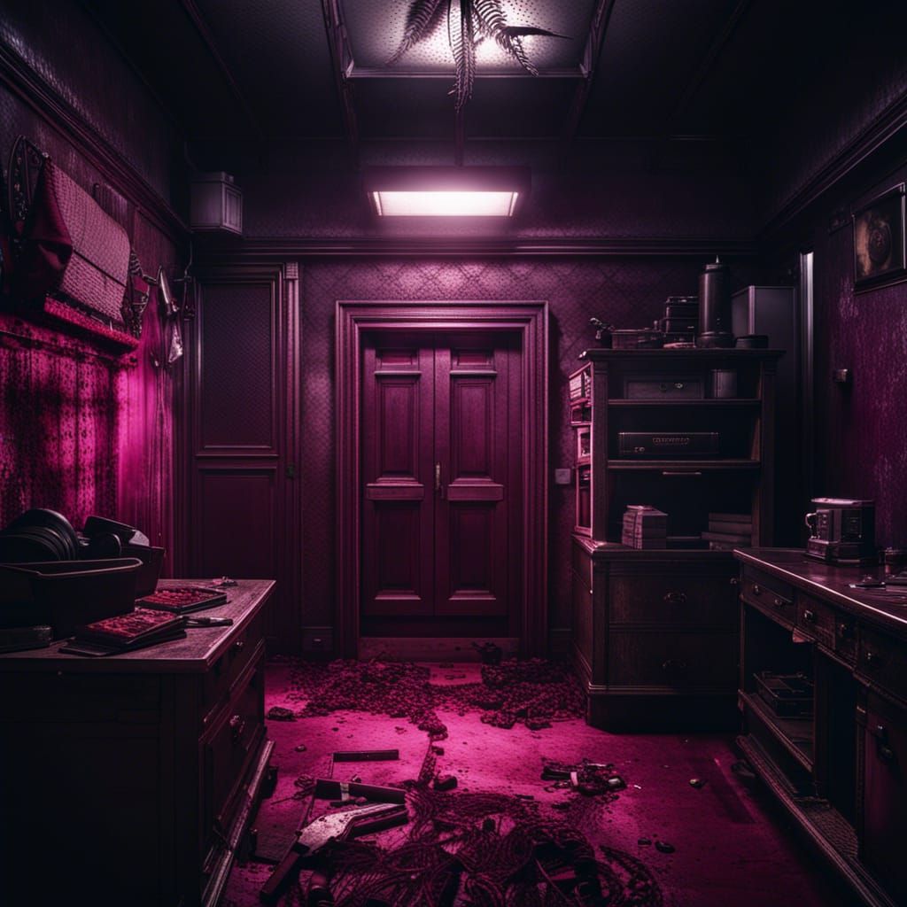 Magenta Resident Evil: Hyperrealistic Cinematic Composition