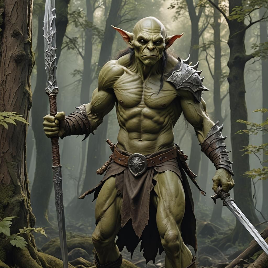 Hyperrealistic Goblin Guardian of the Forest