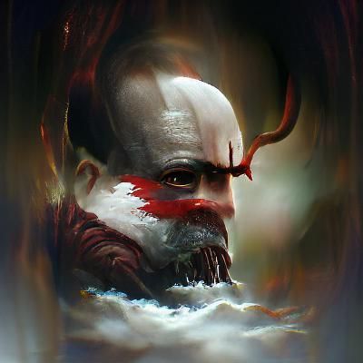 Sinister God of War, Dark Fantasy Art