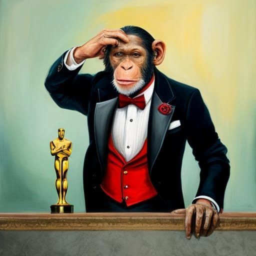 Chimpanzee Presents Oscar to Jennifer Lawrence