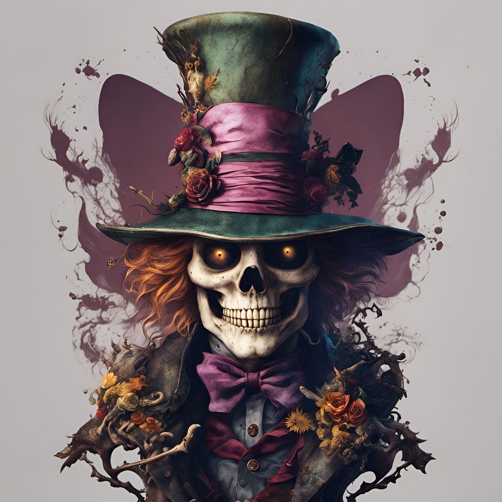 Skeletal Mad Hatter Fantasy Concept Art
