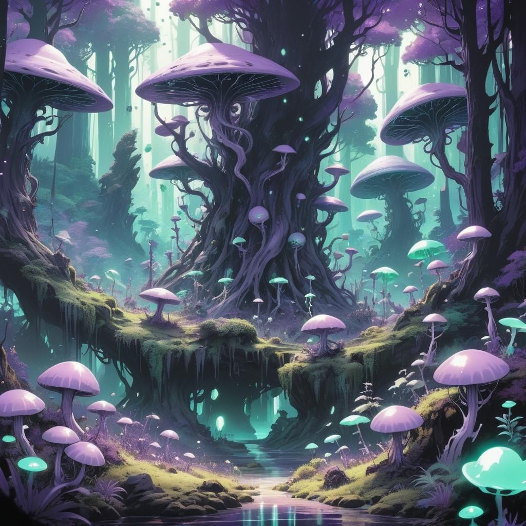 Alien Fairies in Zen Forest: Anime Style