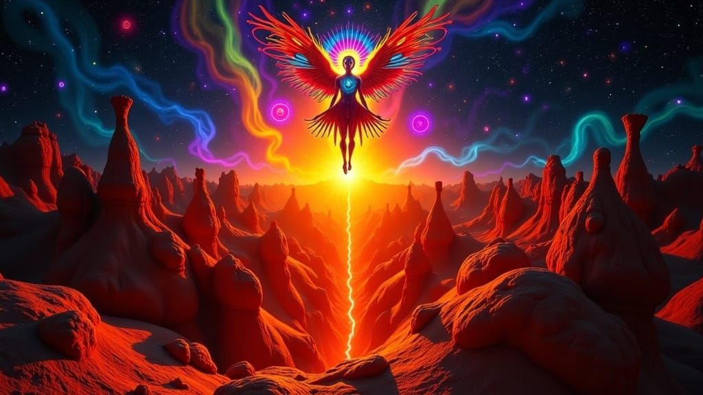 Shapeshifter's Ethereal Sojourn amidst Starry Bryce Canyon