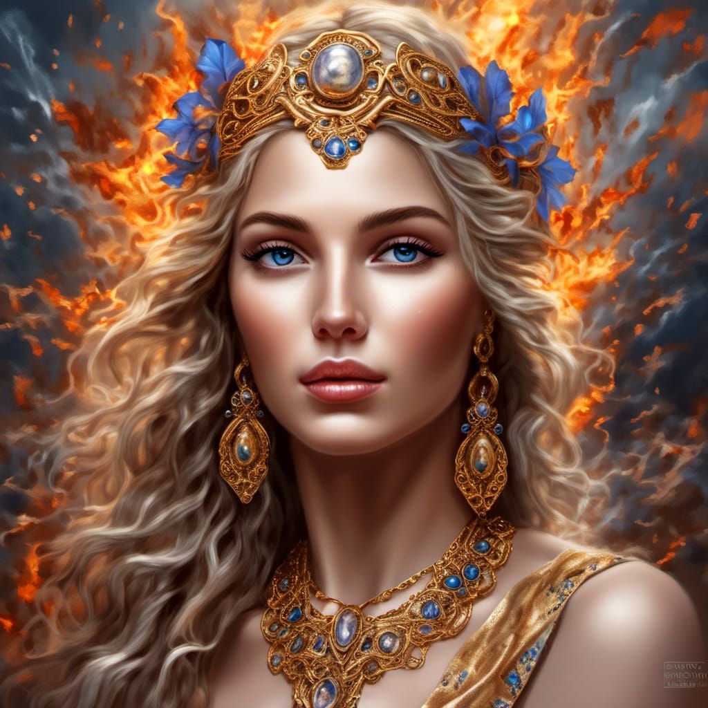 Hyperrealistic Portrait of Aphrodite, Goddess of Love