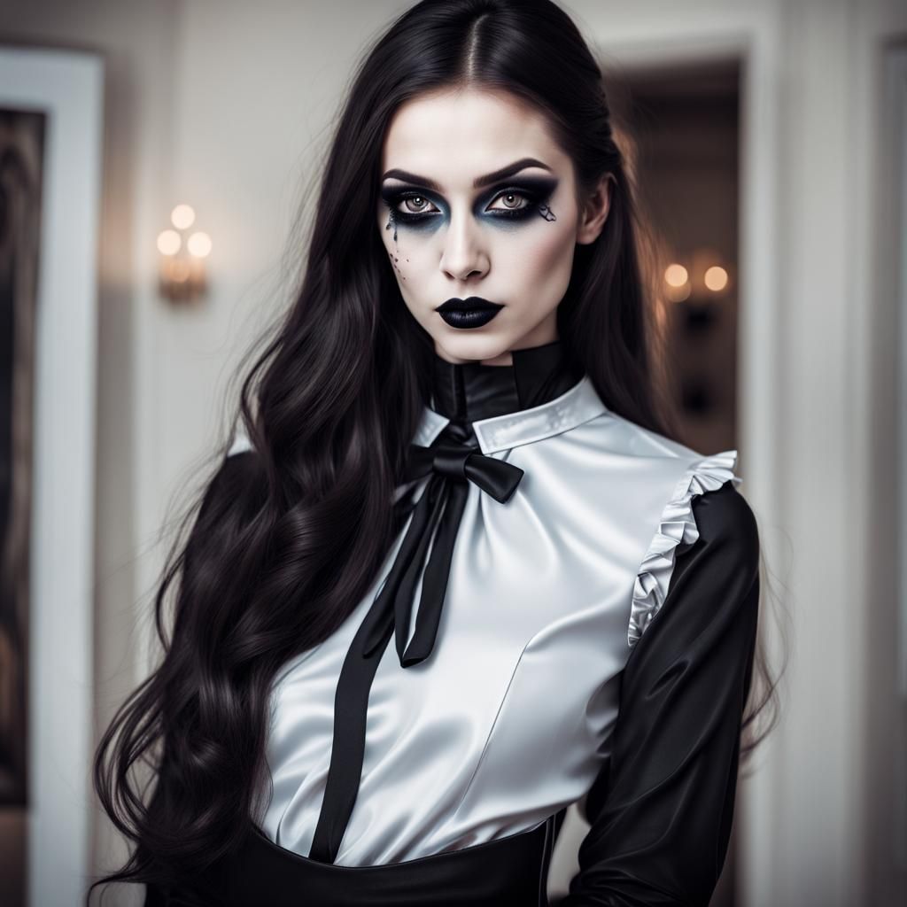 Beautiful Woman with Gothic Makeup as Digital Art