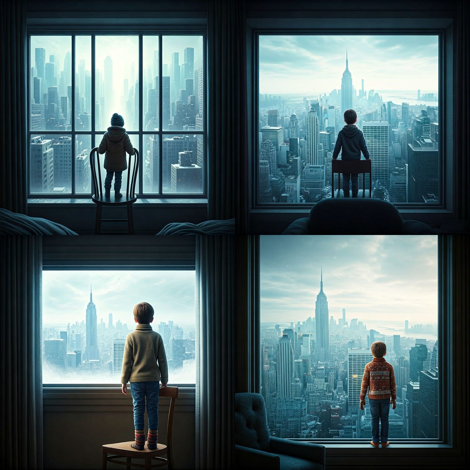 Dreamy Manhattan Snowscape in Vivid Color