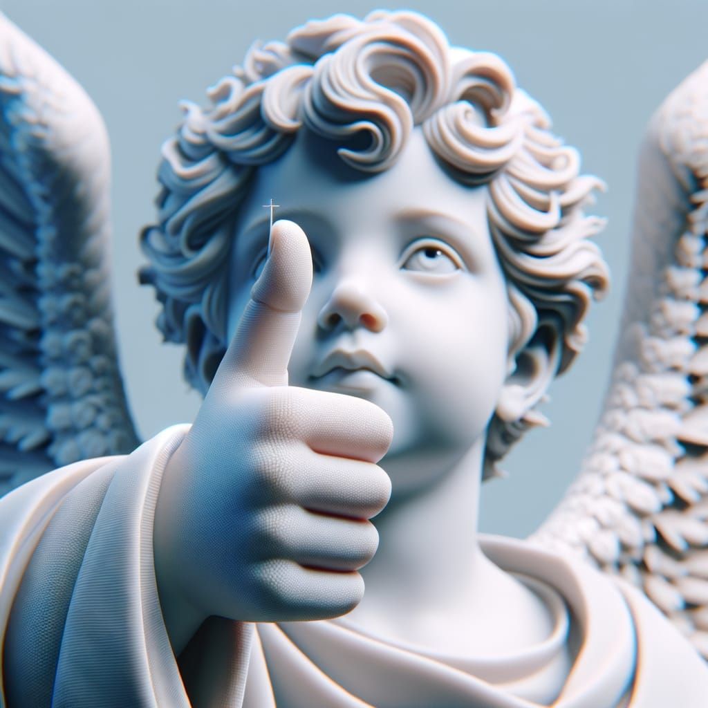 Hispanic Angel Making Sign of Cross in 3D Render