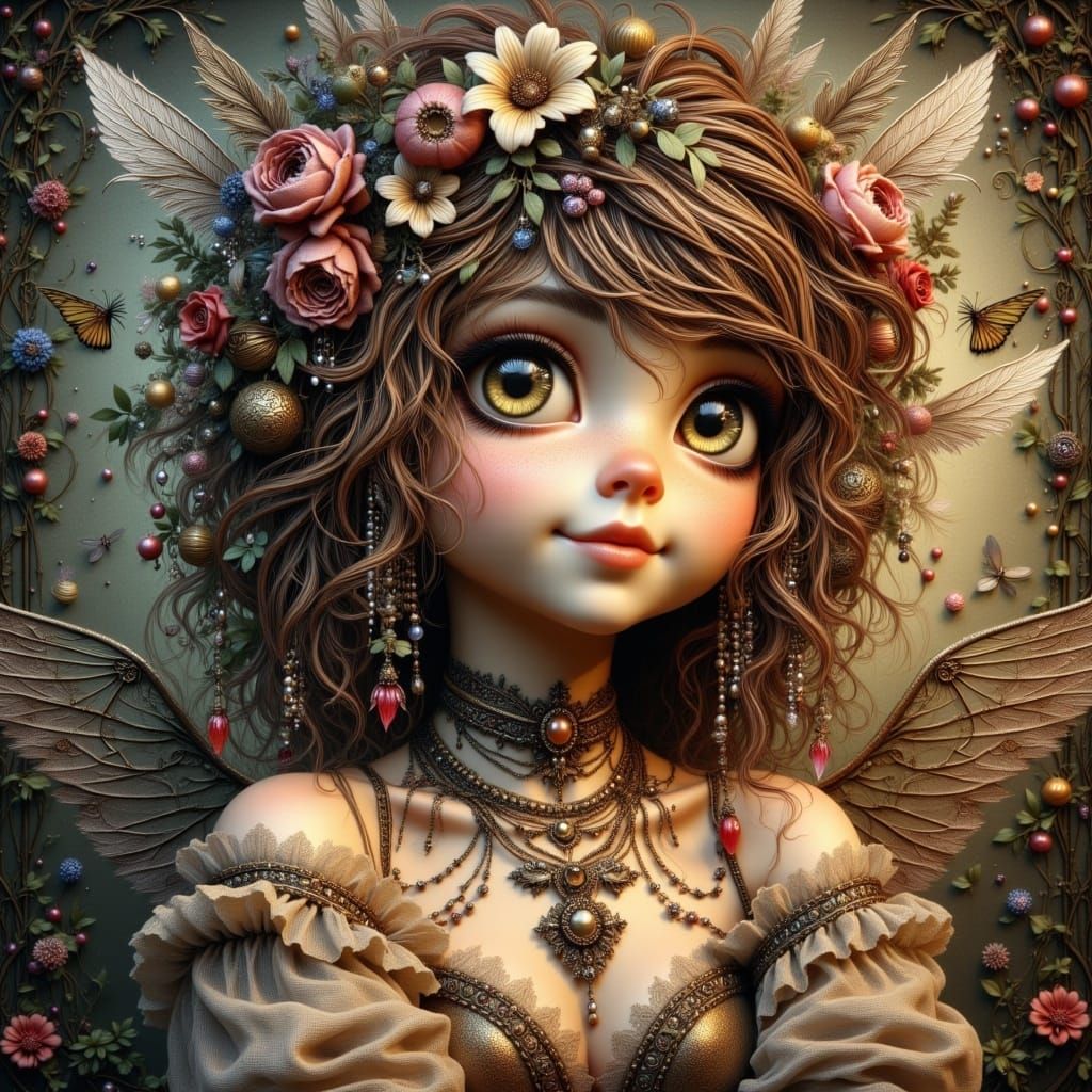 Enchanting Bohemian Woman in Whimsical Detail