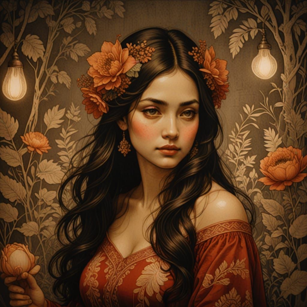 Detailed Etched Texture Illustration