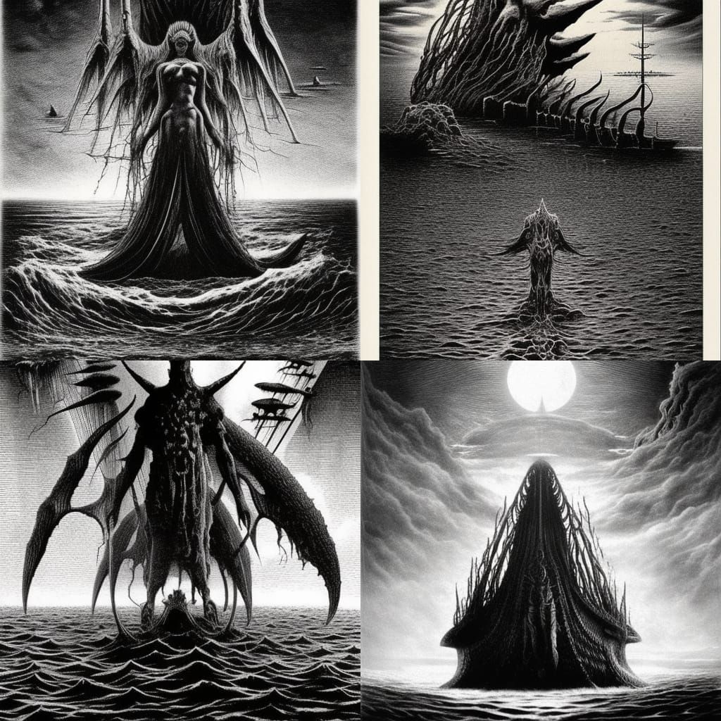 Terrifying Sea Monster Emerges from Dark Depths